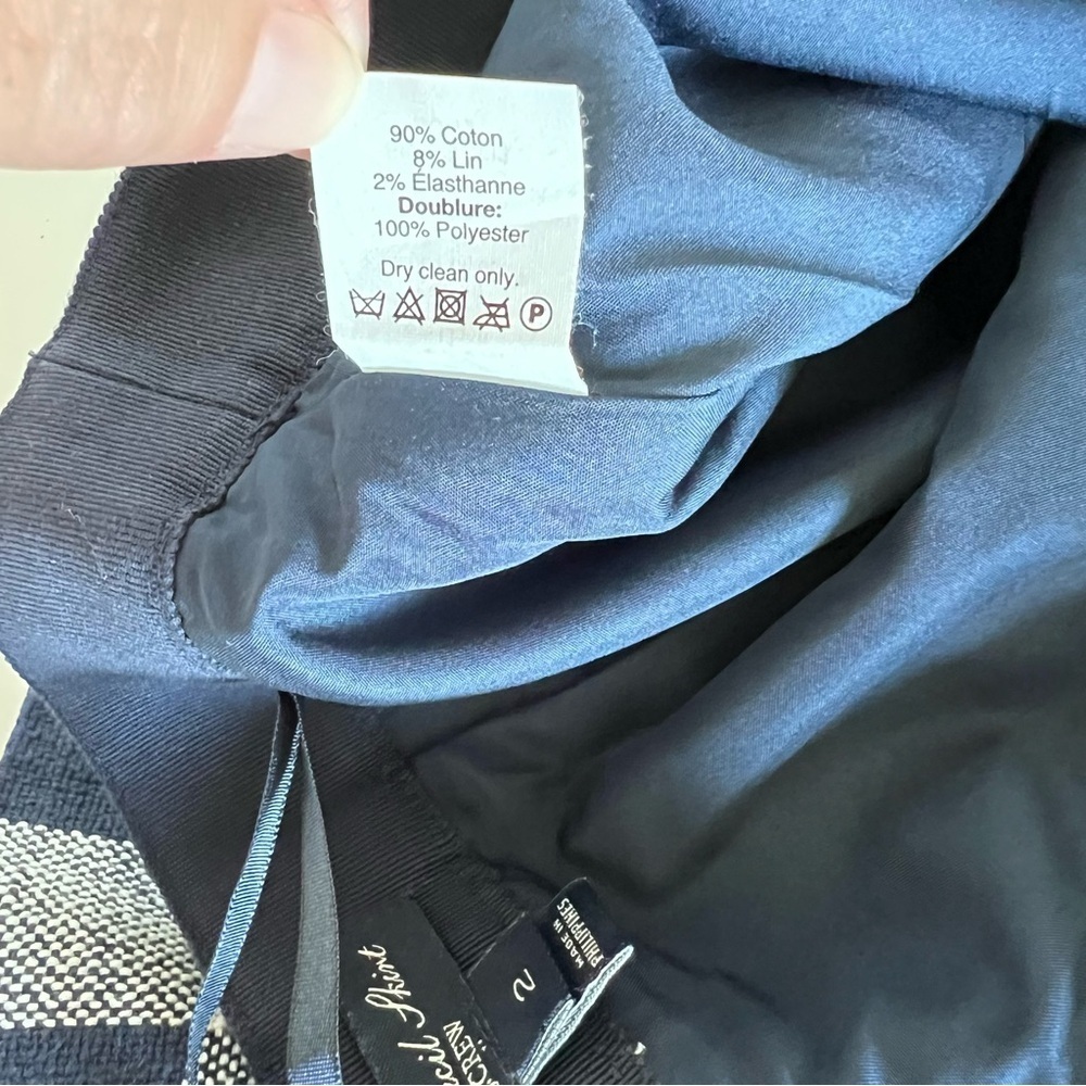 J. Crew Women’s Mini Pencil Skirt in Cotton-Linen Tweed Navy Buffalo Check‎ - Picture 12 of 13